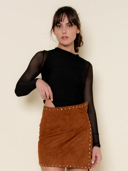 Asymmetric Shirred Bodysuit