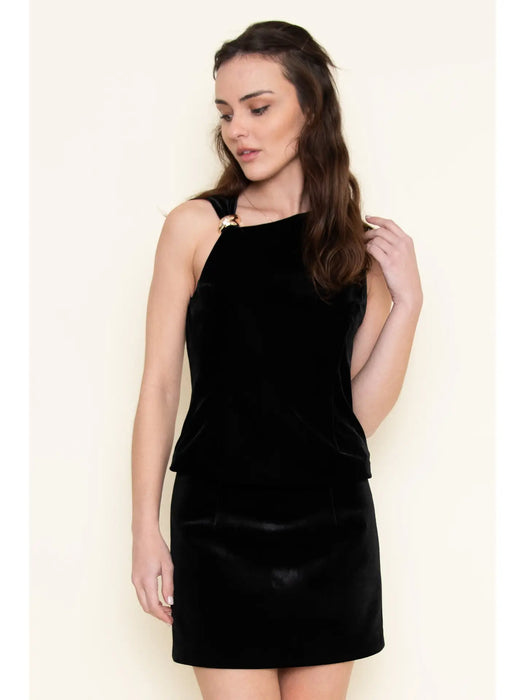 Velvet Top with Gold Hardware