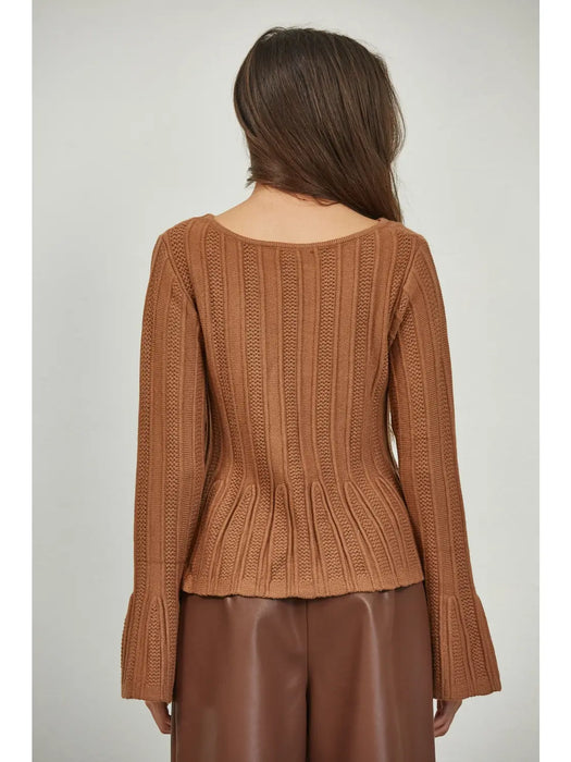 Boat Neck Knit Sweater