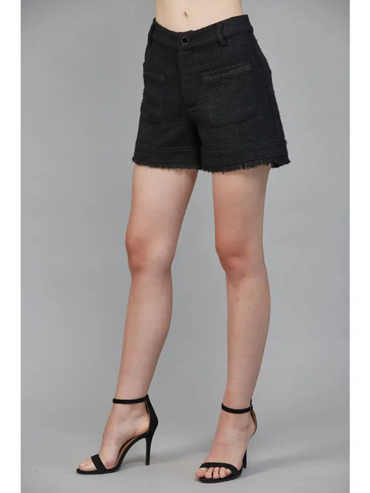 Fray Detail Tweed Shorts