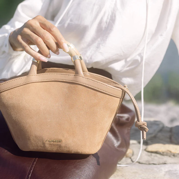 Mini Tote in Tan Suede