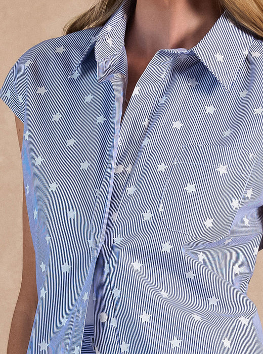 Striped Star Button Down