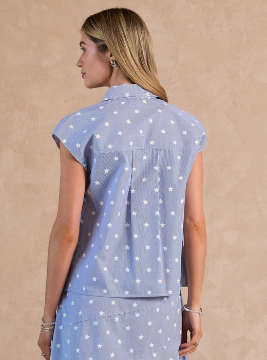 Striped Star Button Down