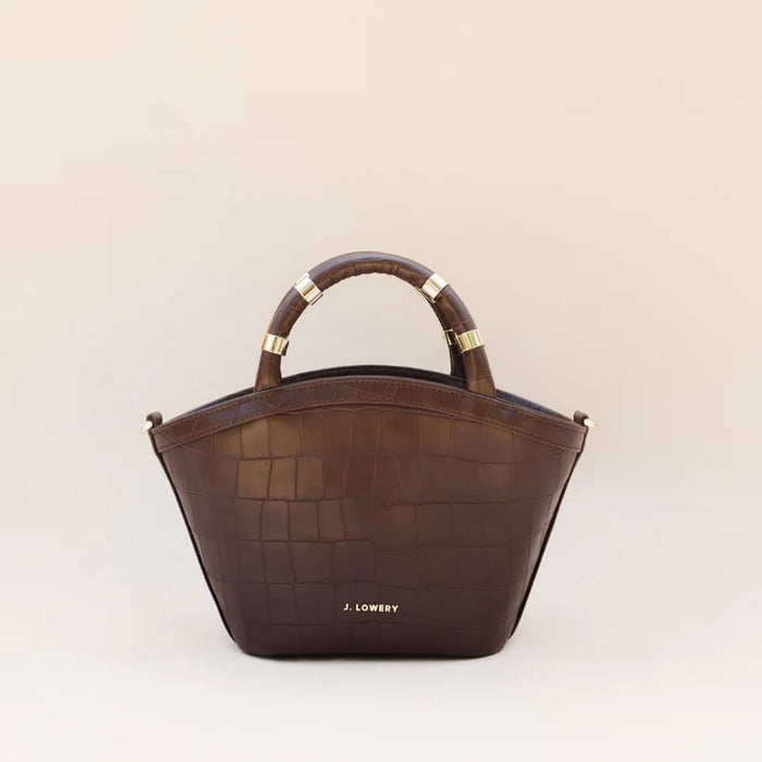 Mini Tote in Espresso Croc