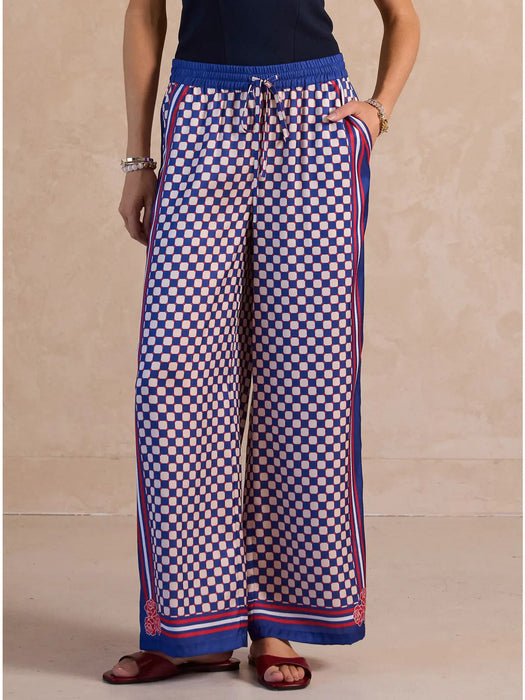 Silk Printed Wide Leg Pants