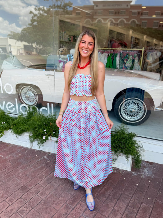 Polka Dot Appliqué Crop Top