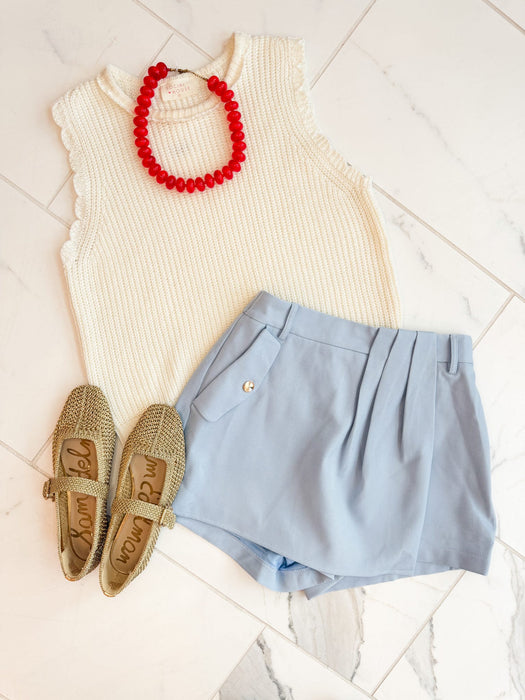 Pleated Tailored Skort