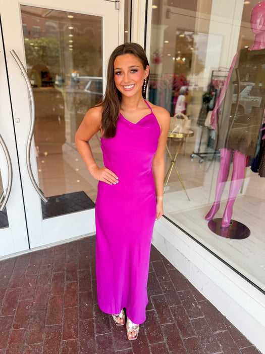 Aurora Cowl Neck Halter Dress