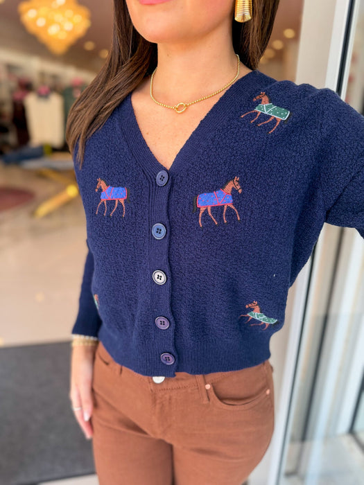 Embroidered Horse Cardigan