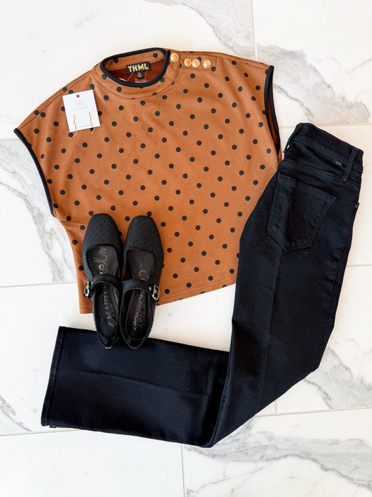 Short Sleeve Polka Dot Top