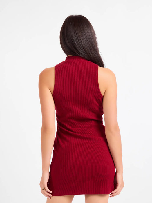 Archivist Mock Neck Mini Dress