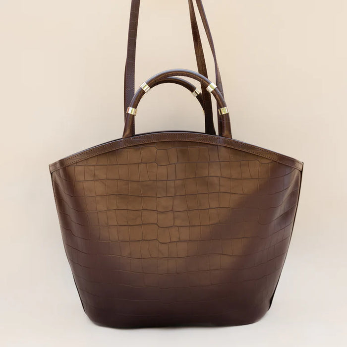 Tote in Espresso Croc
