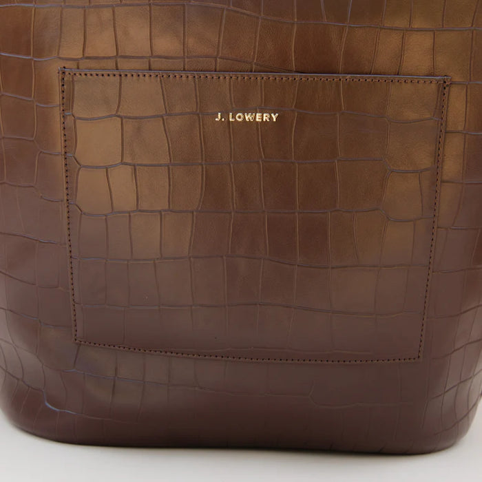 Tote in Espresso Croc