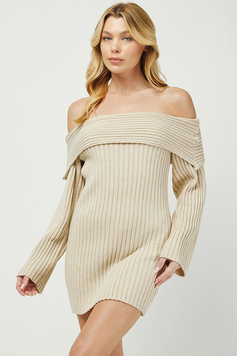 Oversized Off Shoulder Sweater Mini