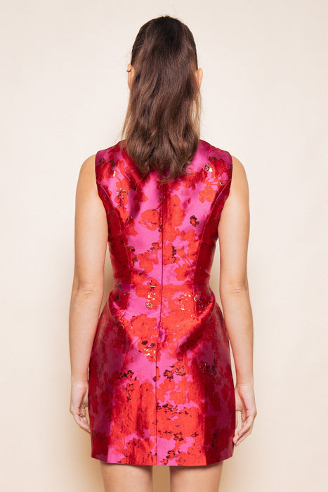 Floral Jacquard Mini Dress