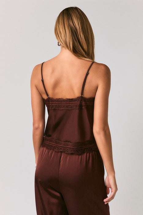Lace Trim Satin Cami Top