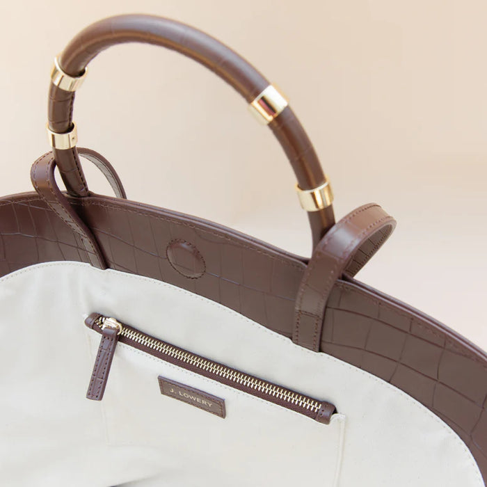 Tote in Espresso Croc