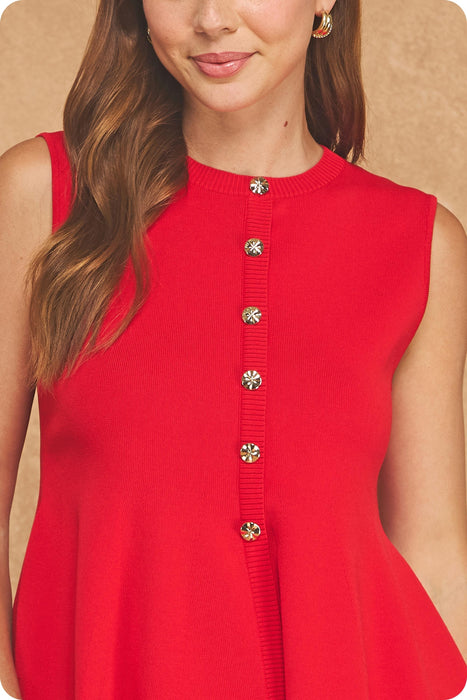 Button Down Knit Top