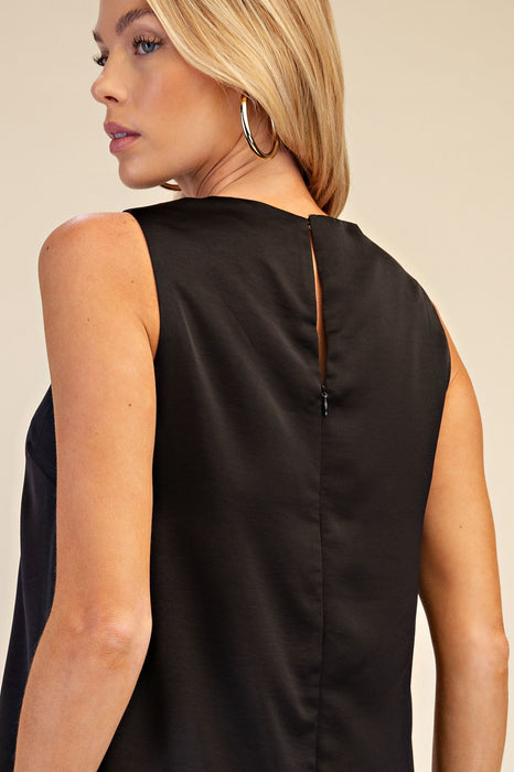 Lace Detail Satin Shift Dress