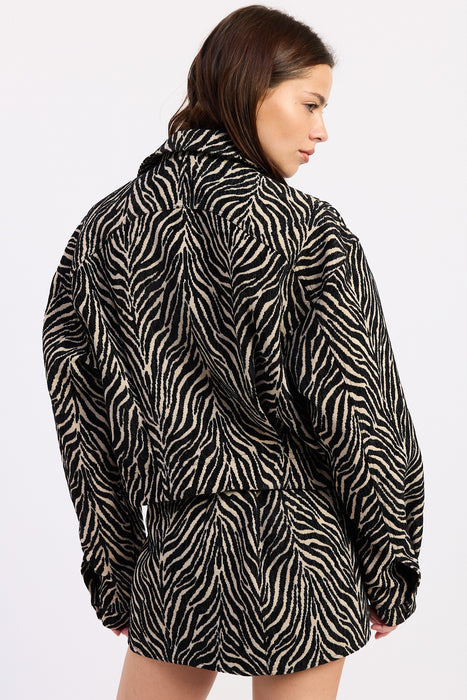 Zip Up Animal Print Jacket