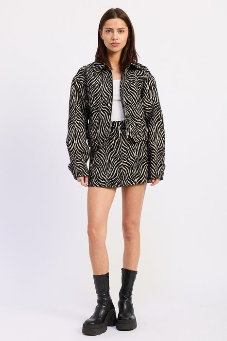 Zip Up Animal Print Jacket