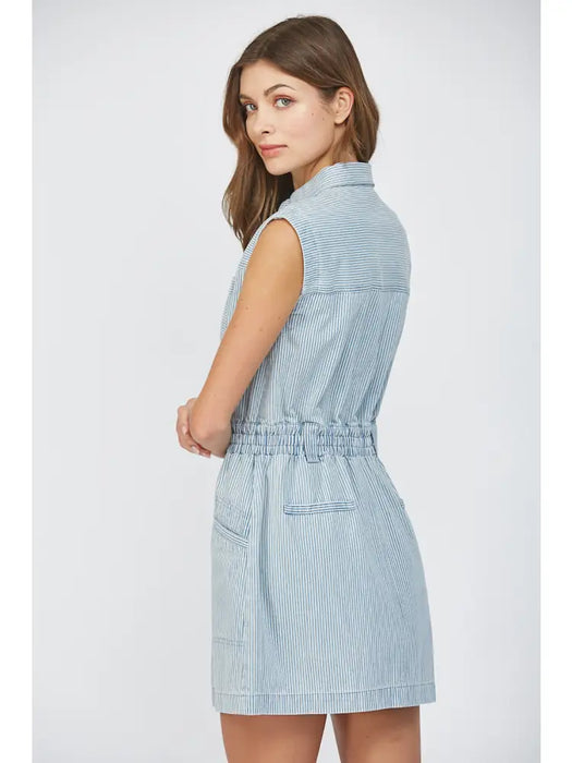 Stripe Washed Denim Dress