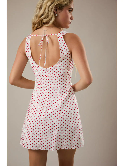 Boatneck Polka Dot Dress
