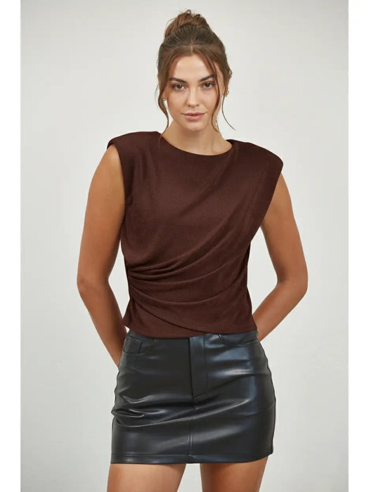 Metallic Wrap Knit Top