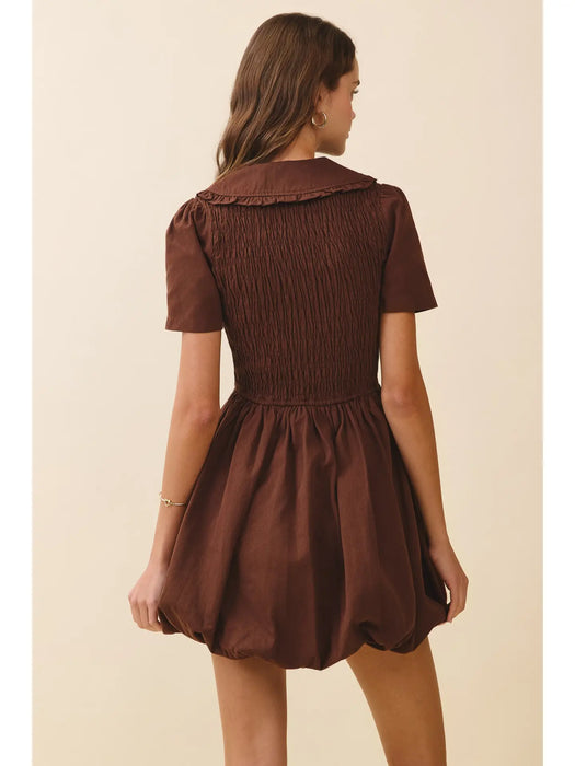 Short Sleeve Bubble Hem Dress