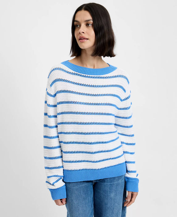 Teddy Knit Open Stripe Sweater