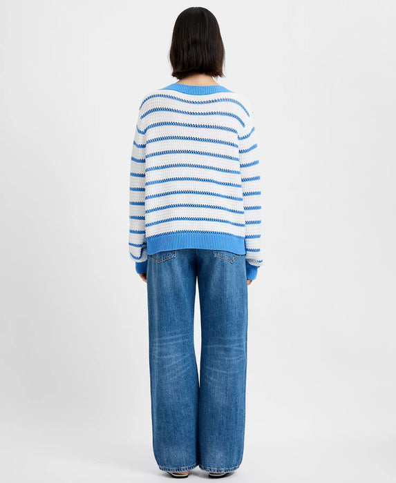 Teddy Knit Open Stripe Sweater