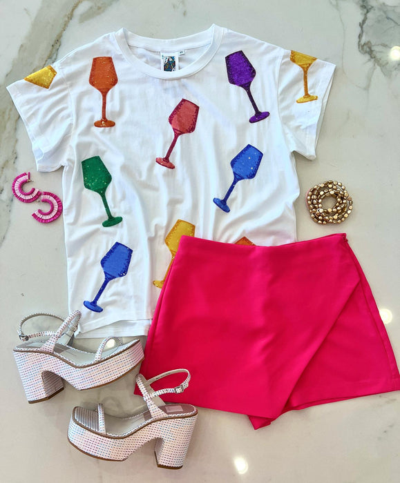 Sequin Wine Glass Tee