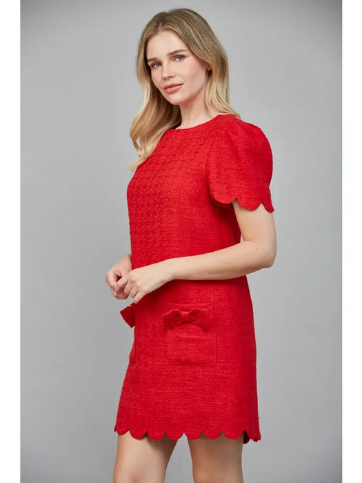 Scallop Tweed Dress