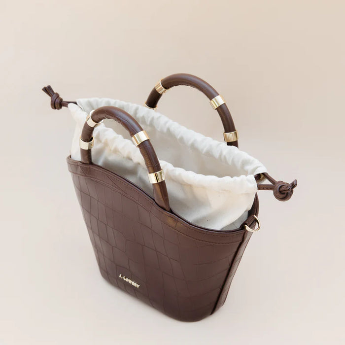 Mini Tote in Espresso Croc