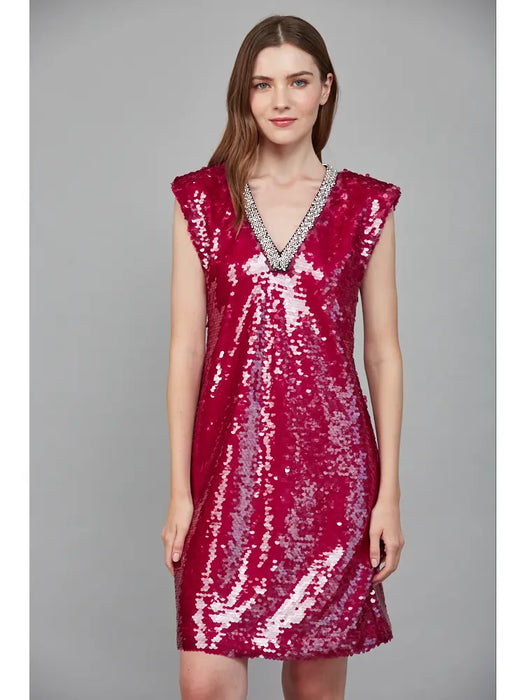 Rhinestone Sequin Mini Dress