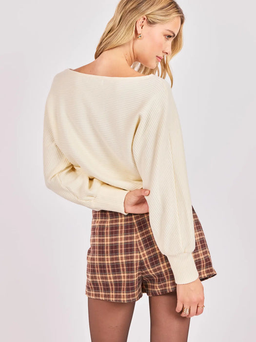 On A Stroll Boatneck Knit Top