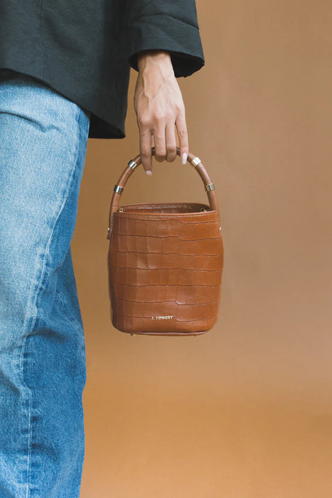 Max Mini in Cognac Croc