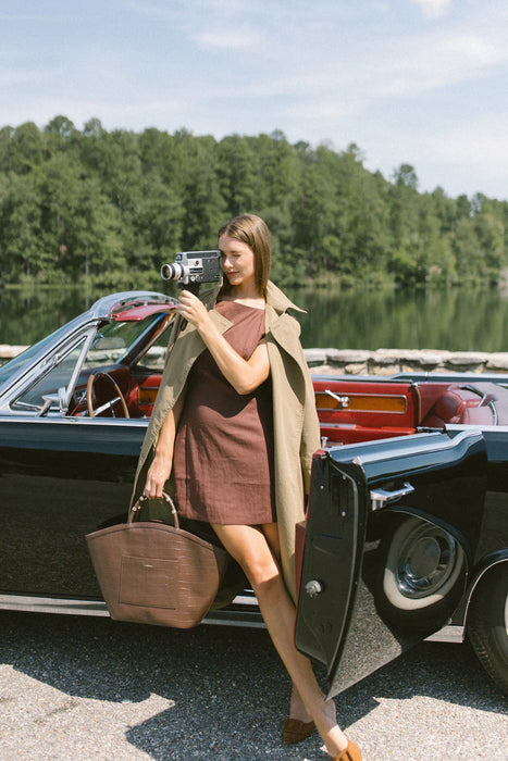 Tote in Espresso Croc
