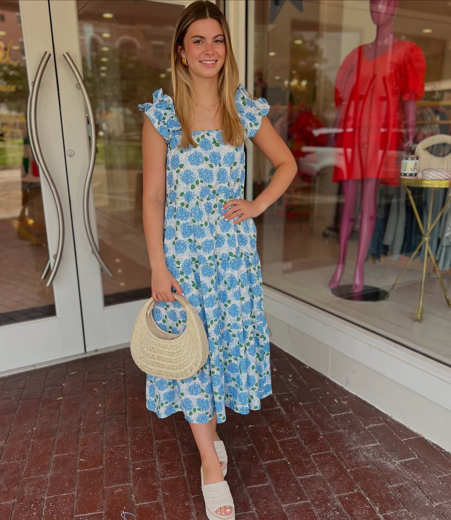 chinese dress ladies Darylyn Tiered Ruffle Maxi Dress Hydrangea Blue– Selfie Leslie main image 1