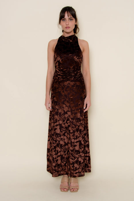 Velvet Halter Maxi Dress