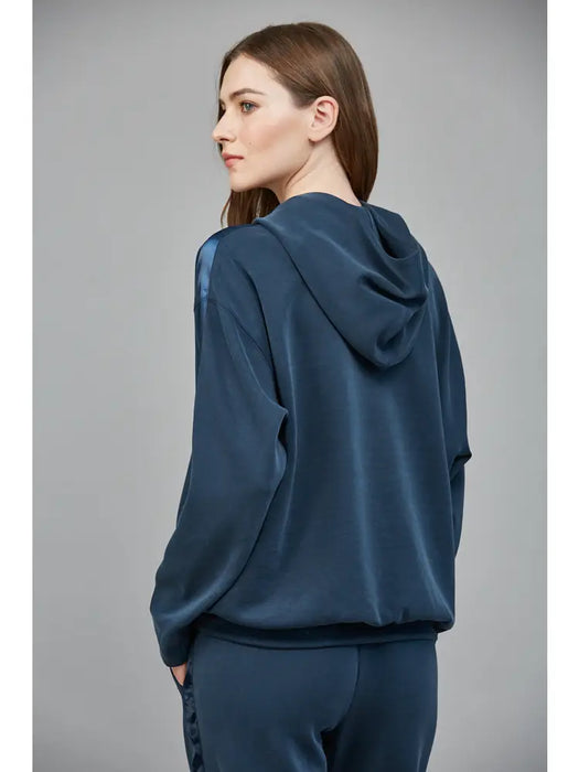 Satin Trim Hoodie