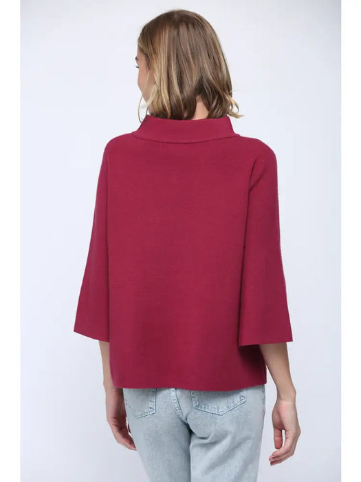Mock Neck Bell Sleeve Sweater