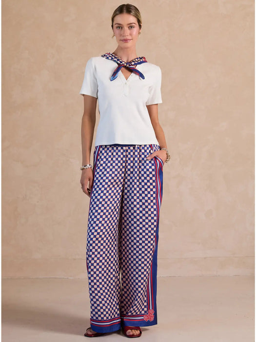 Silk Printed Wide Leg Pants