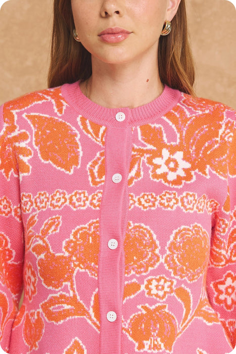 Peplum Printed Cardigan