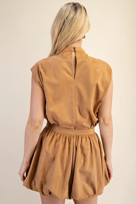 Cowl Neck Suede Top