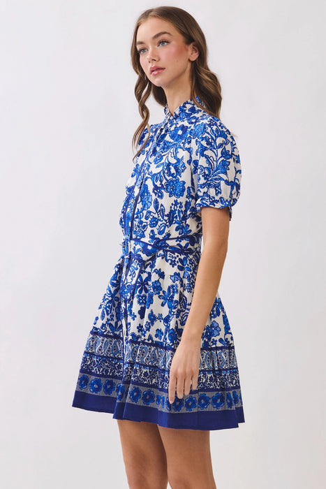 Button Down Floral Printed Dress
