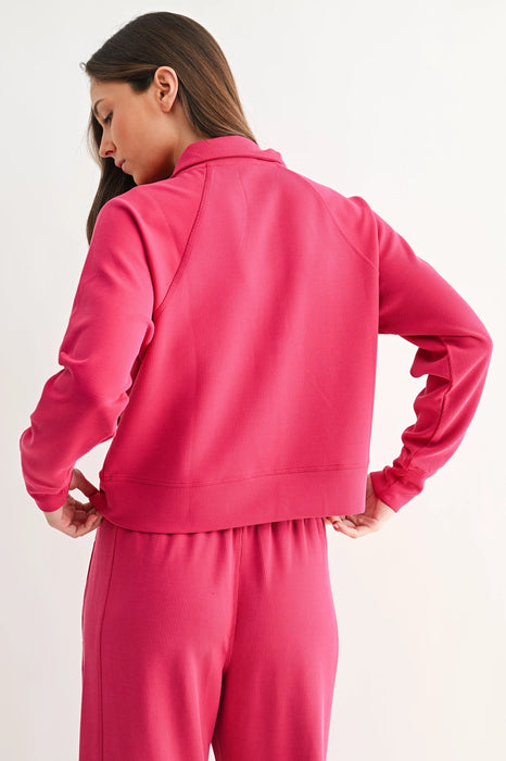 Luxe Sand Wash Rib 1/4 Zip Sweater