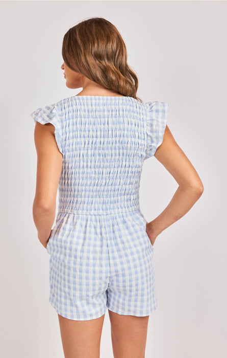 Gingham Smocked Romper