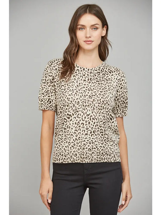 Leopard Short Sleeve Sweater