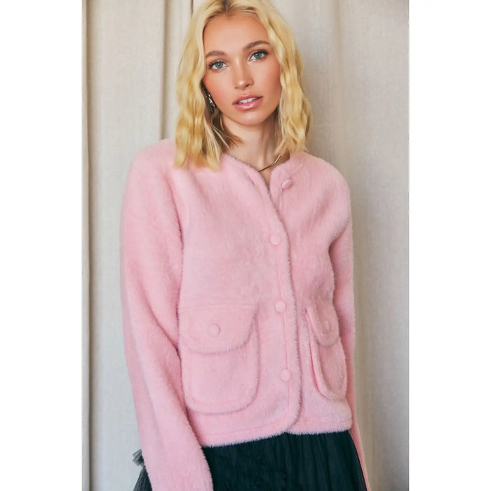 Fuzzy Knit Cardigan
